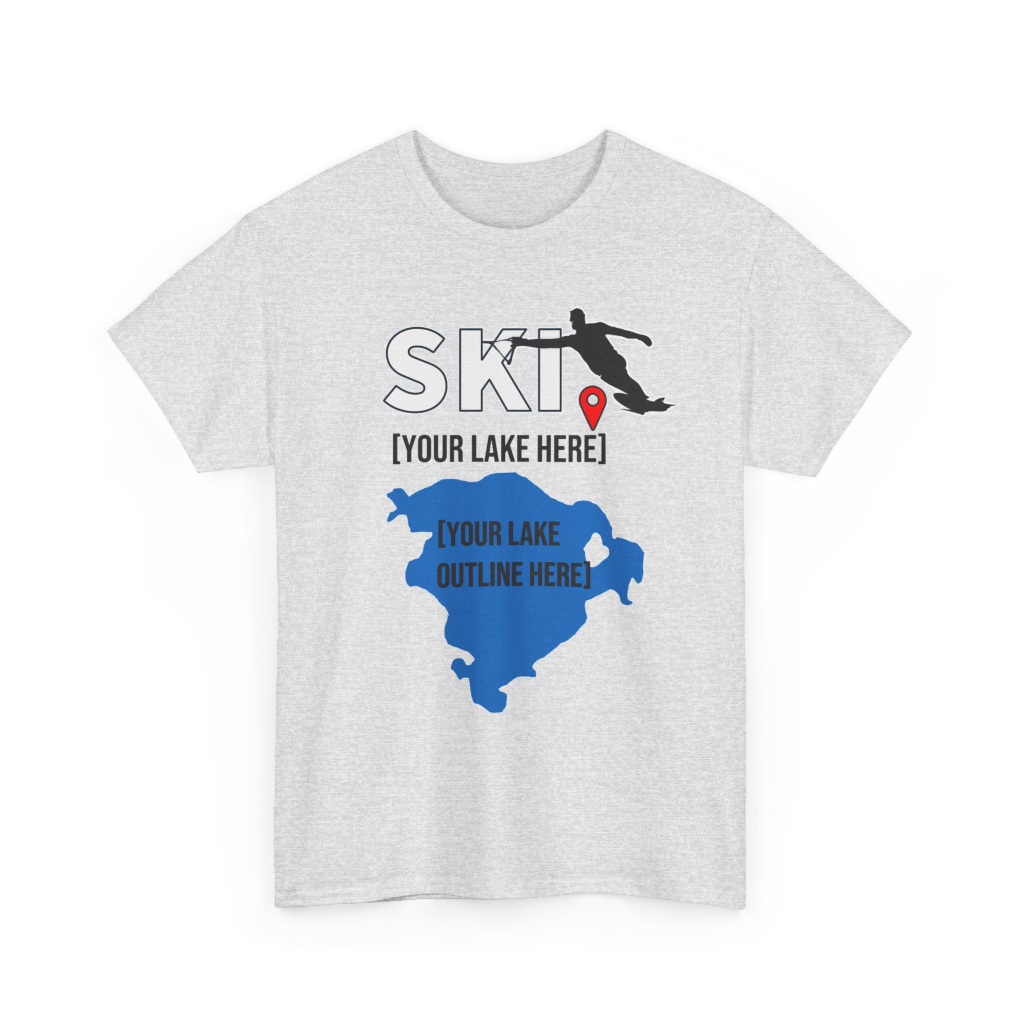 Personalized Water "SKI" slalom lake life T-shirt - Add YOUR lake name!