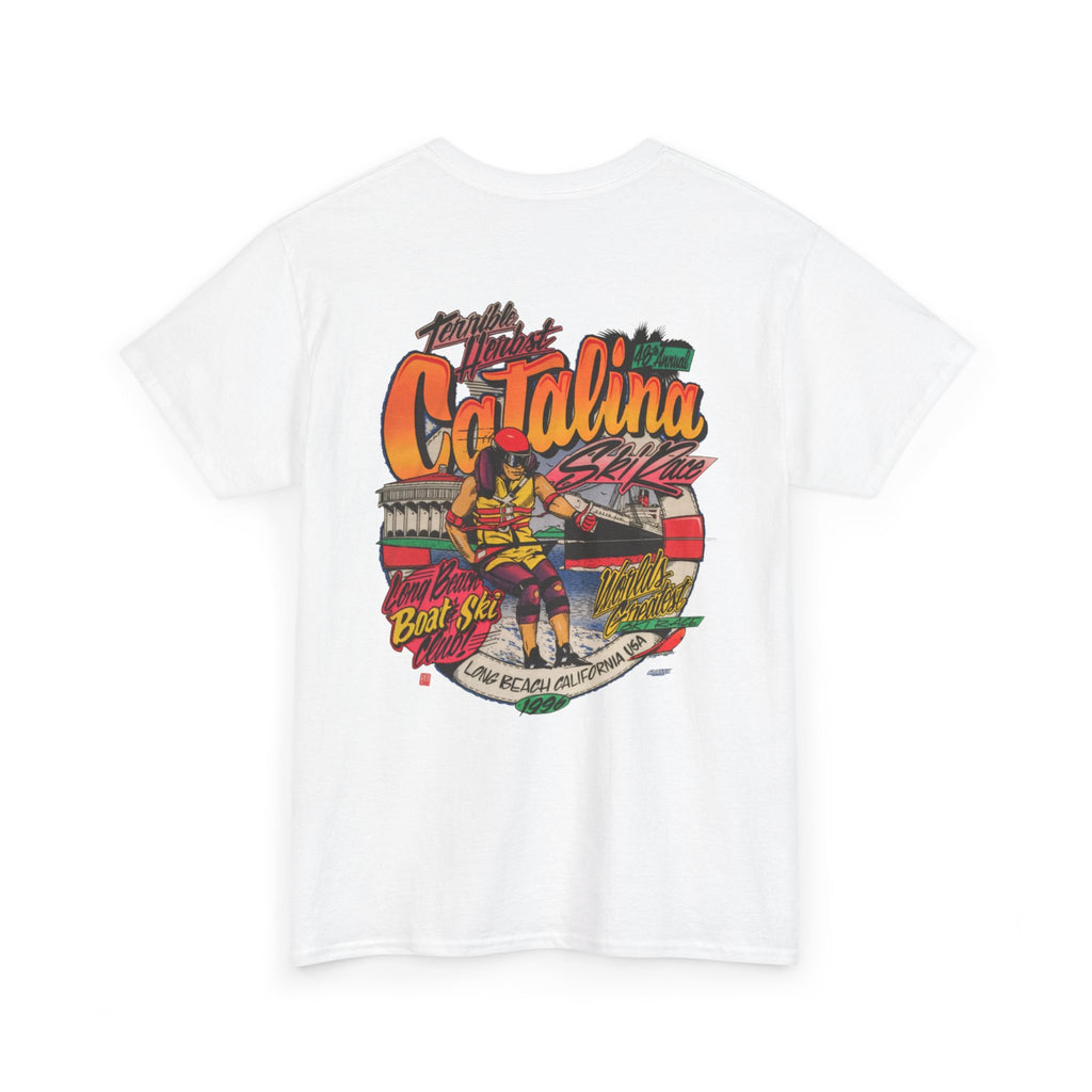 Vintage 1996 Catalina 48th annual Water Ski Race Tee, Long Beach Boat & Ski Club