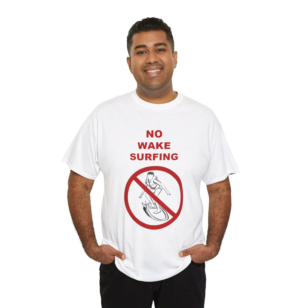 "No Wake Surfing" parody graphic waterski themed unisex T-shirt