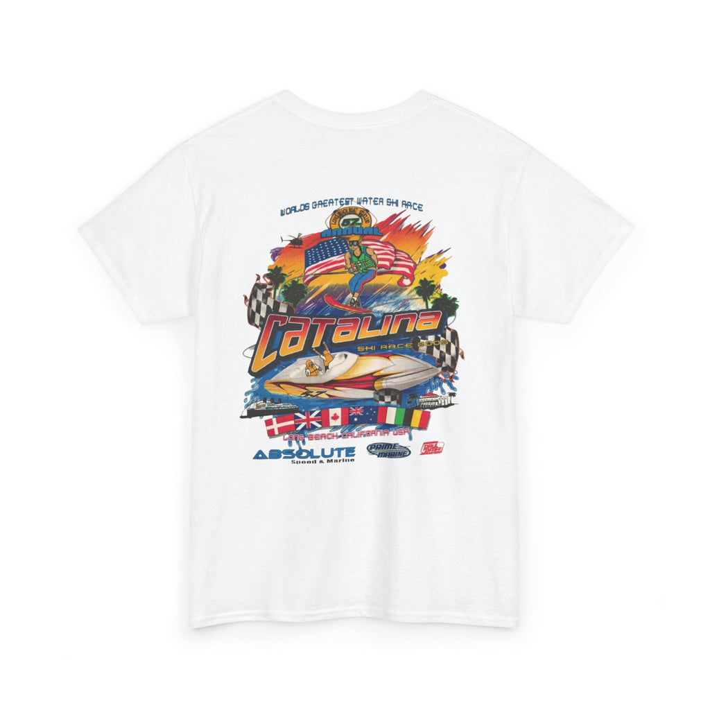 Vintage 2005 Catalina 58th annual Water Ski Race Tee, Long Beach Boat & Ski Club