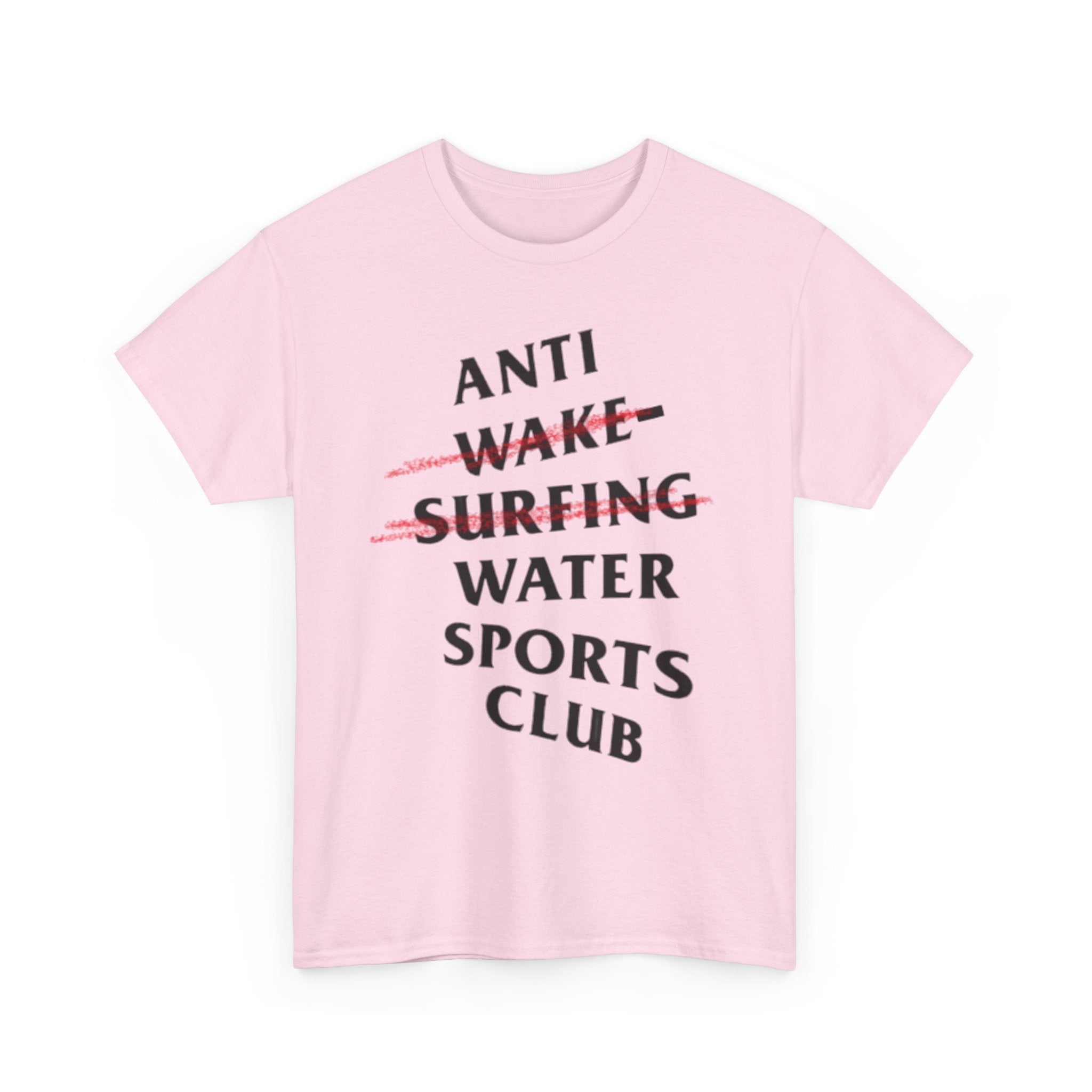 "Anti Wake Surfing Water Sports Club" - parody water ski short-sleeve unisex graphic T-shirt