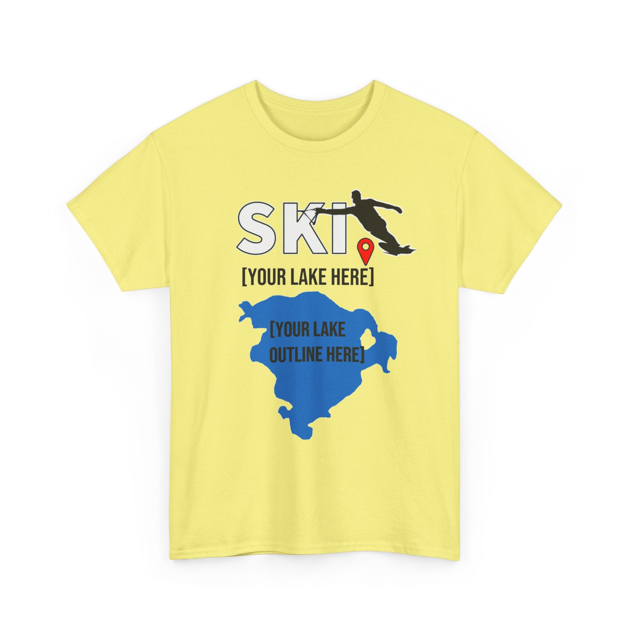 Personalized Water "SKI" slalom lake life T-shirt - Add YOUR lake name!
