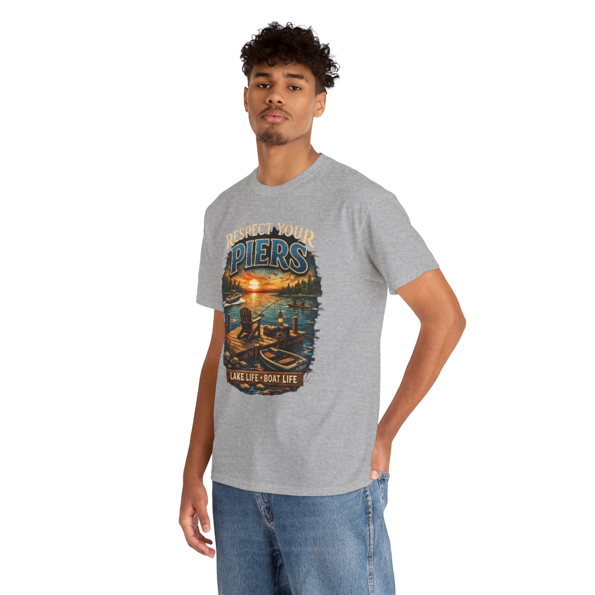 "Respect Your Piers" - lake life short-sleeve unisex graphic T-shirt