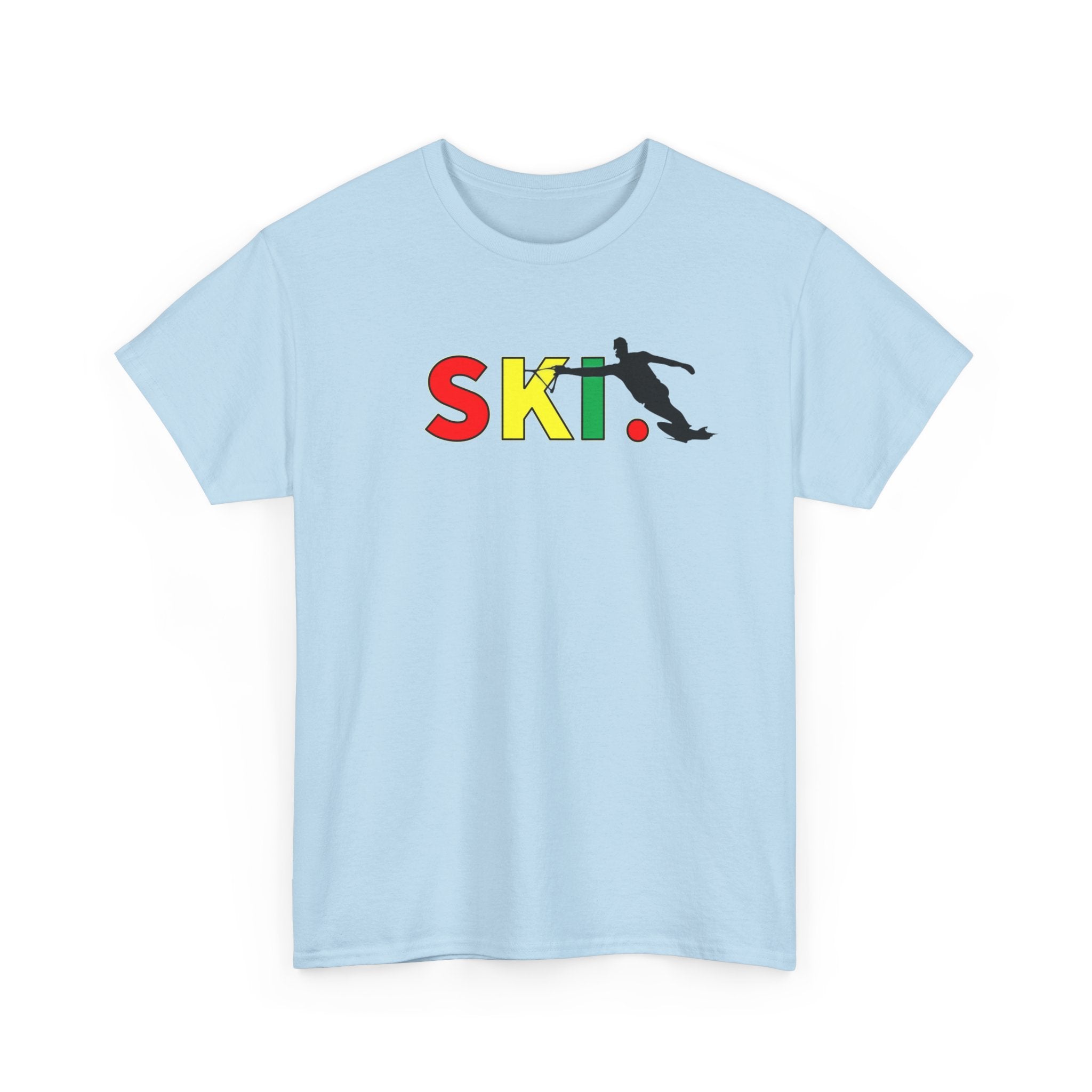SKI. - water ski graphic t-shirt - Slalom course colors - red, yellow, green