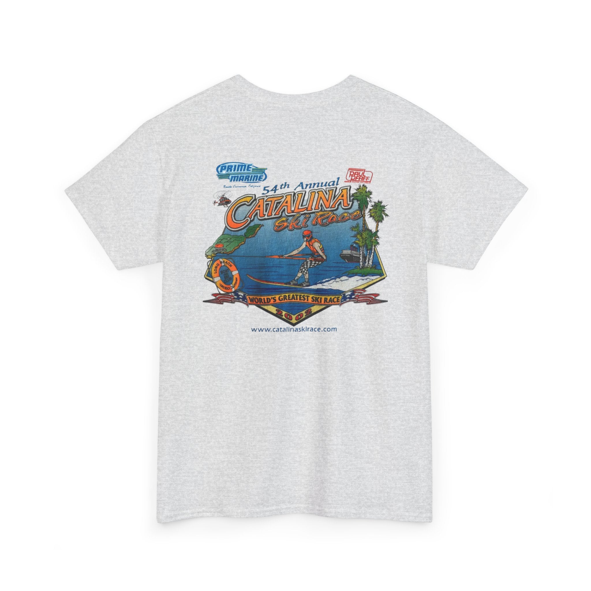 Vintage 2002 Catalina 54th annual Water Ski Race Tee, Long Beach Boat & Ski Club