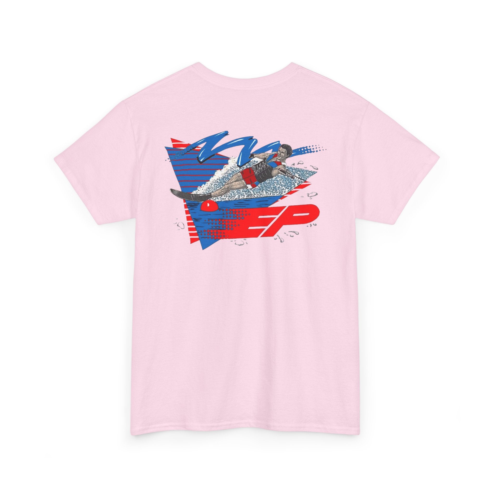 EP Water Skis - Vintage water ski slalom short-sleeve graphic T-shirt Red White & Blue - USA