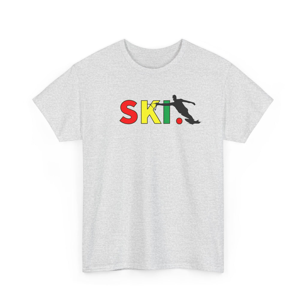 SKI. - water ski graphic t-shirt - Slalom course colors - red, yellow, green