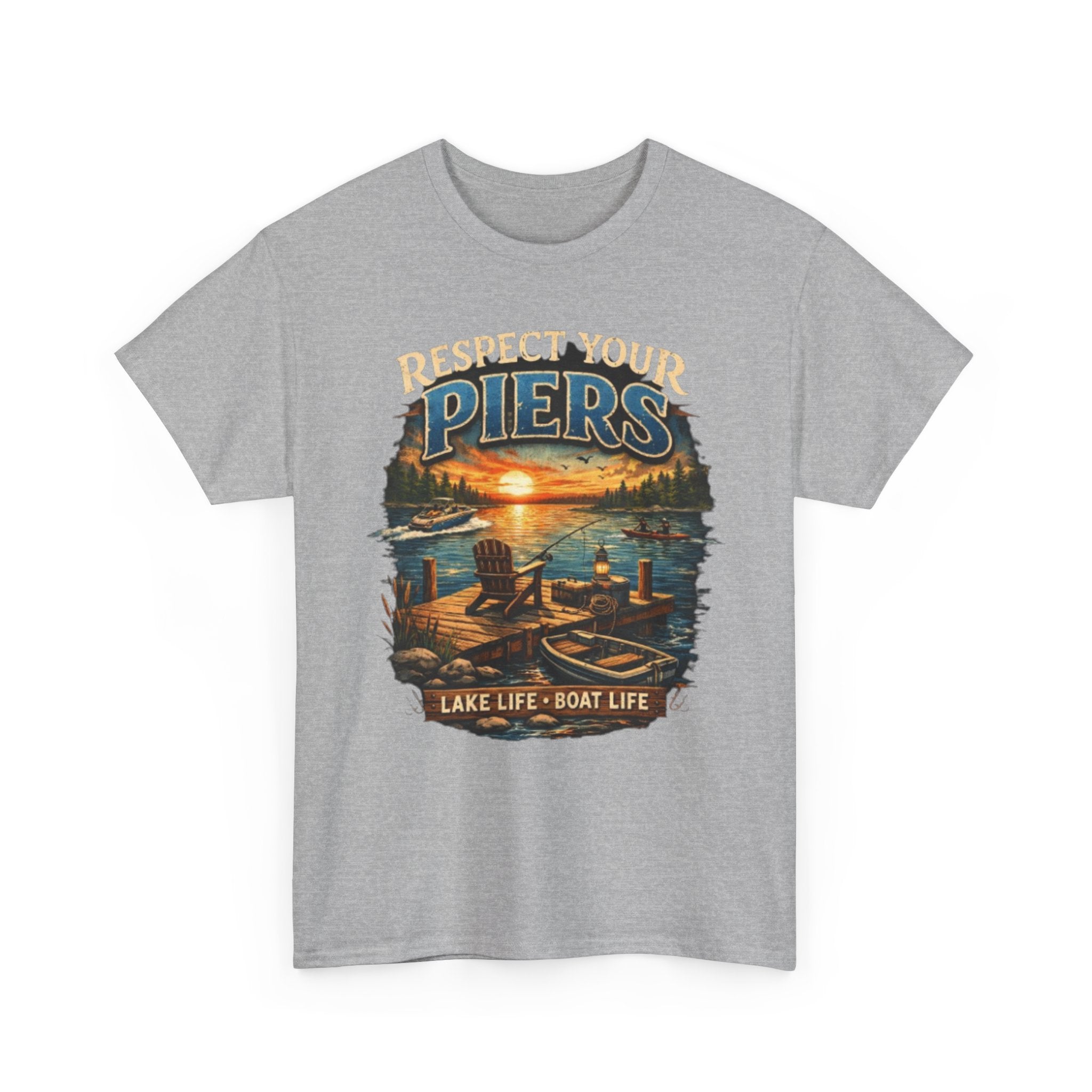 "Respect Your Piers" - lake life short-sleeve unisex graphic T-shirt