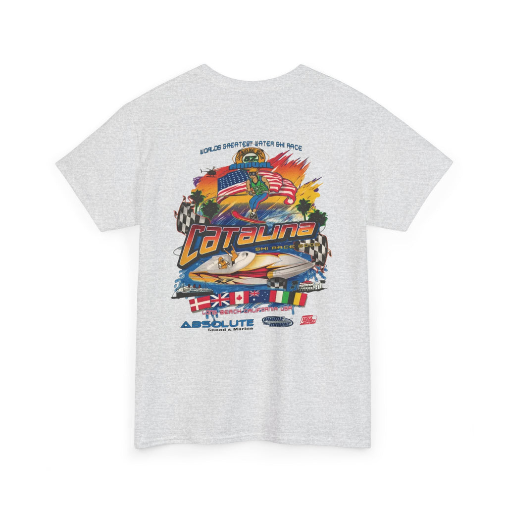 Vintage 2005 Catalina 58th annual Water Ski Race Tee, Long Beach Boat & Ski Club