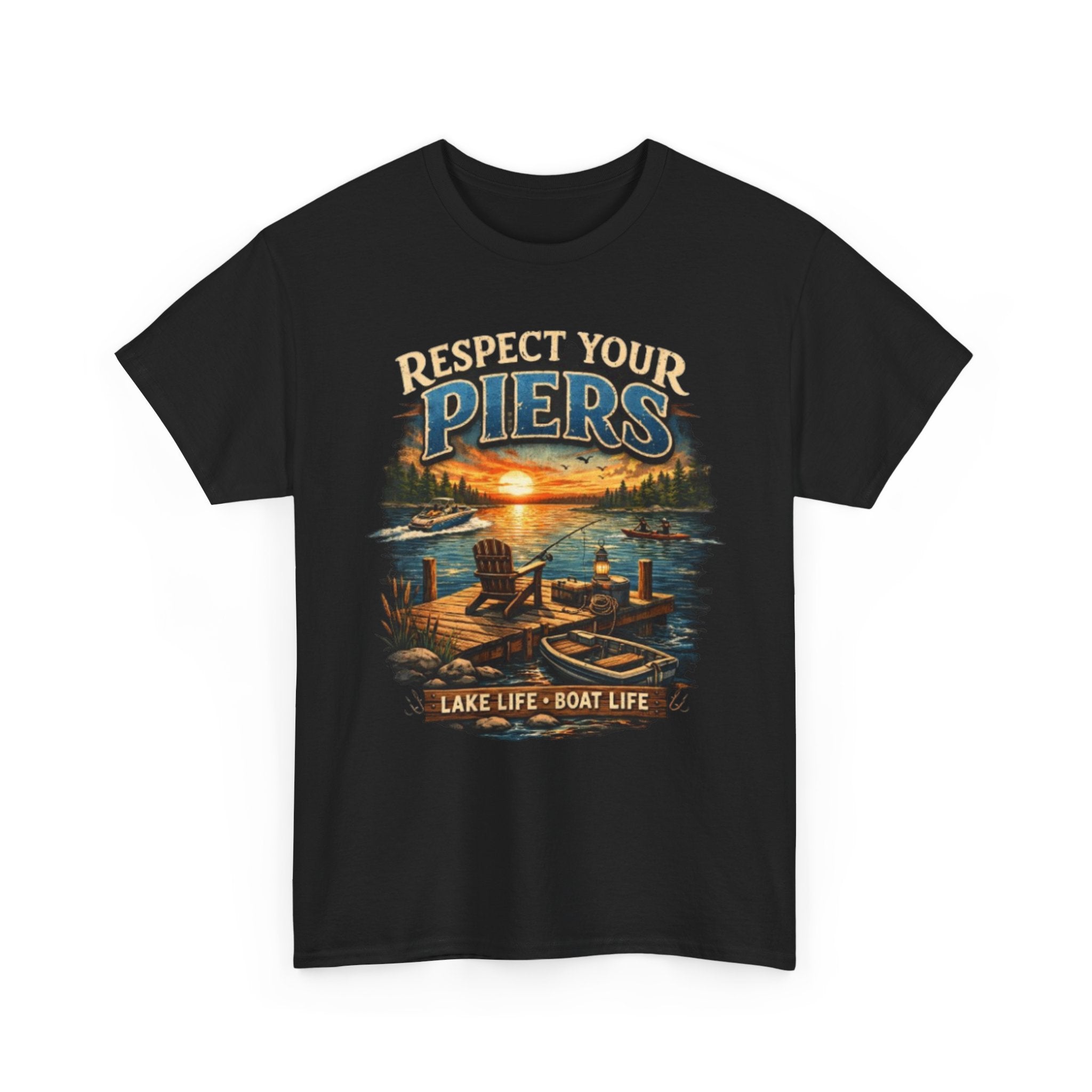 "Respect Your Piers" - lake life short-sleeve unisex graphic T-shirt