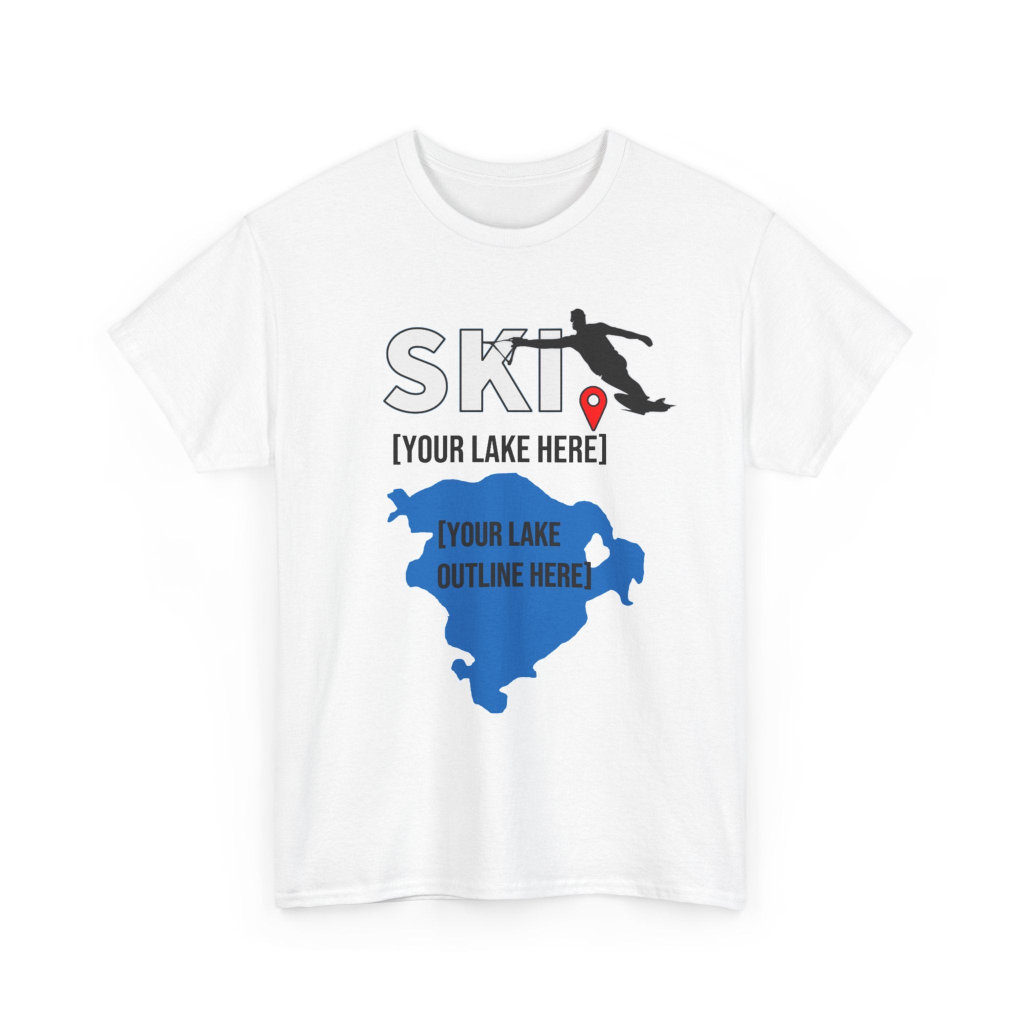 Personalized Water "SKI" slalom lake life T-shirt - Add YOUR lake name!