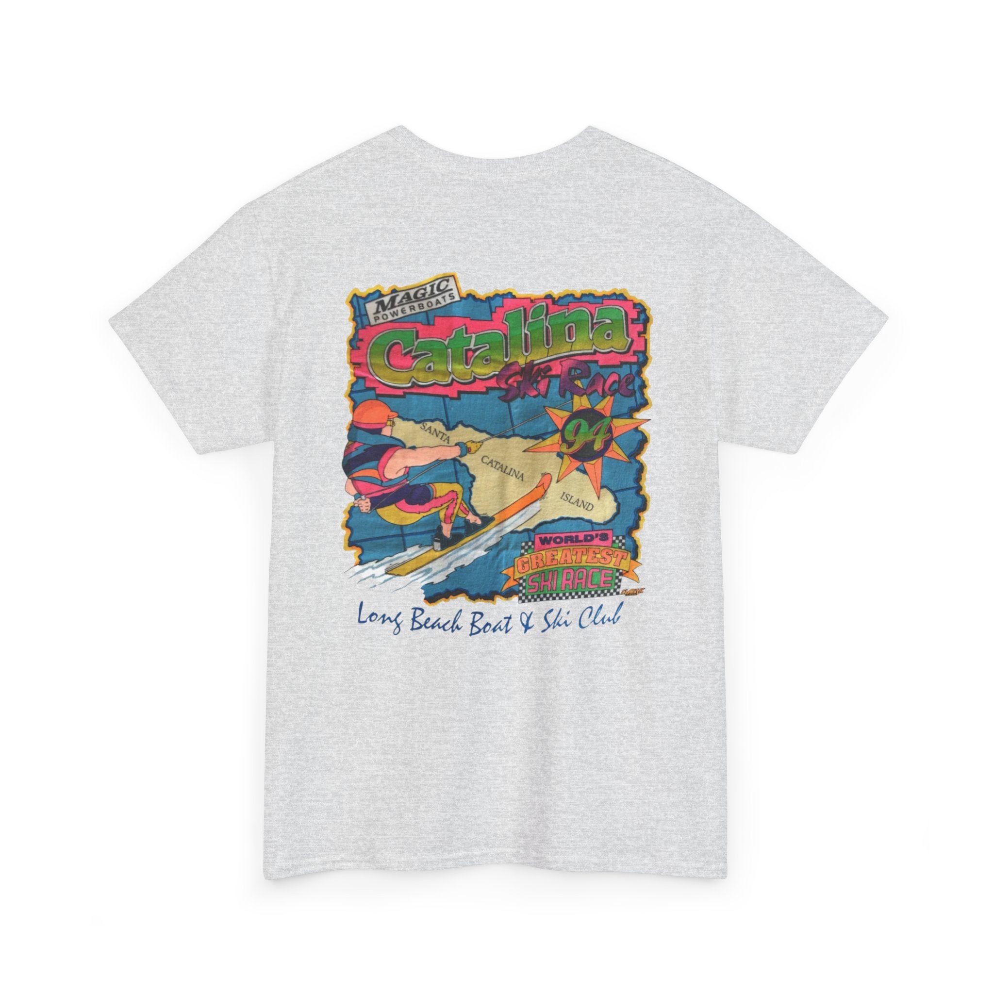 Vintage 1994 Catalina 46th annual Water Ski Race Tee, Long Beach Boat & Ski Club
