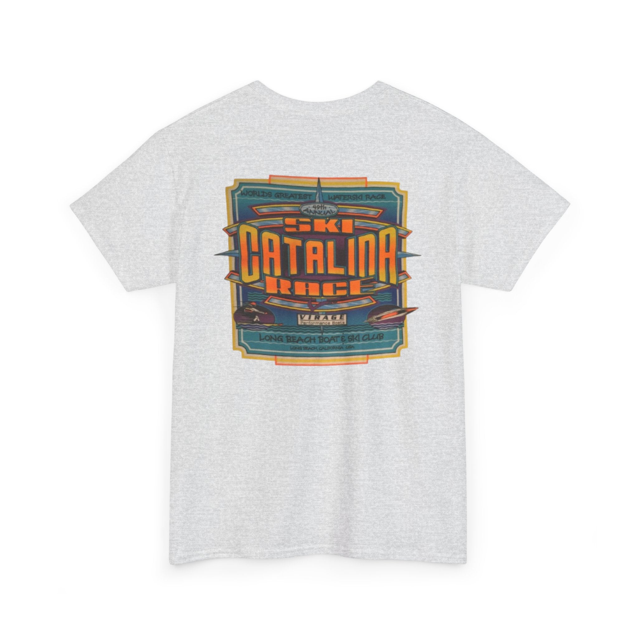 Vintage 1997 Catalina 49th annual Water Ski Race Tee, Long Beach Boat & Ski Club