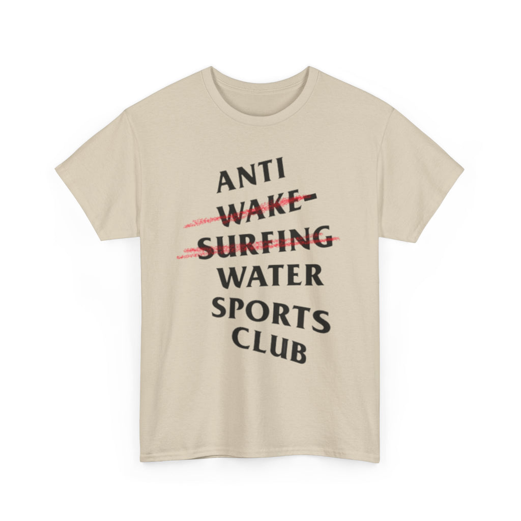 "Anti Wake Surfing Water Sports Club" - parody water ski short-sleeve unisex graphic T-shirt