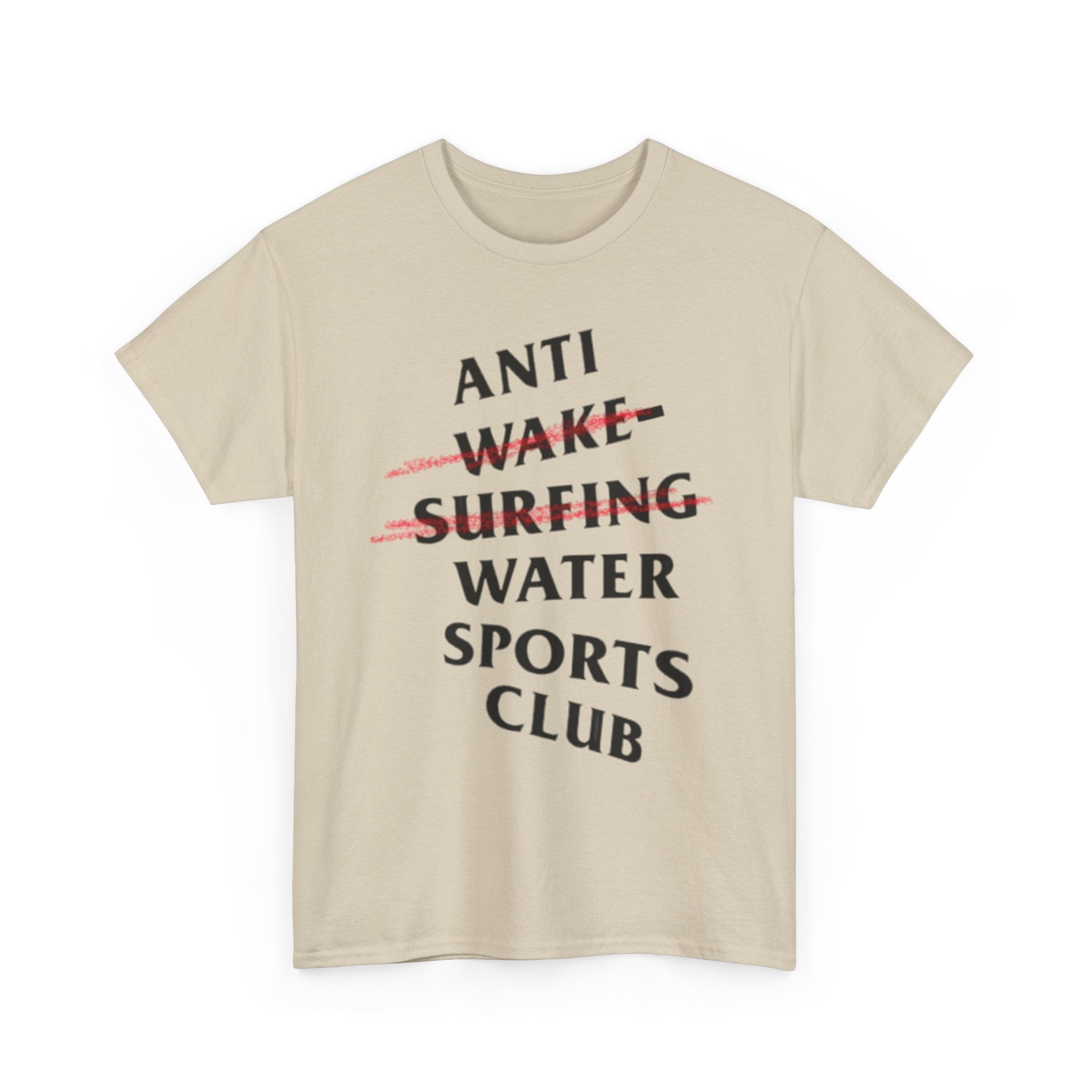 "Anti Wake Surfing Water Sports Club" - parody water ski short-sleeve unisex graphic T-shirt