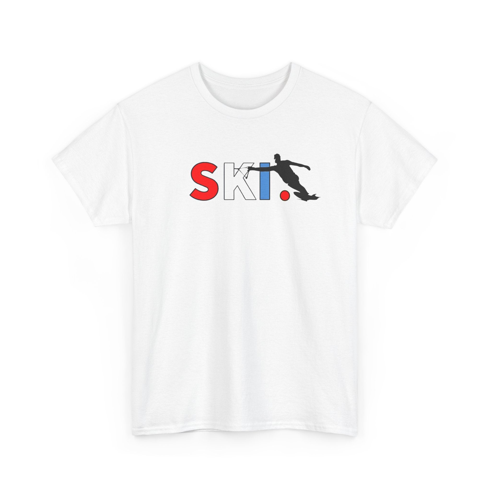 SKI. - water ski graphic t-shirt - Slalom course colors - red, white, blue