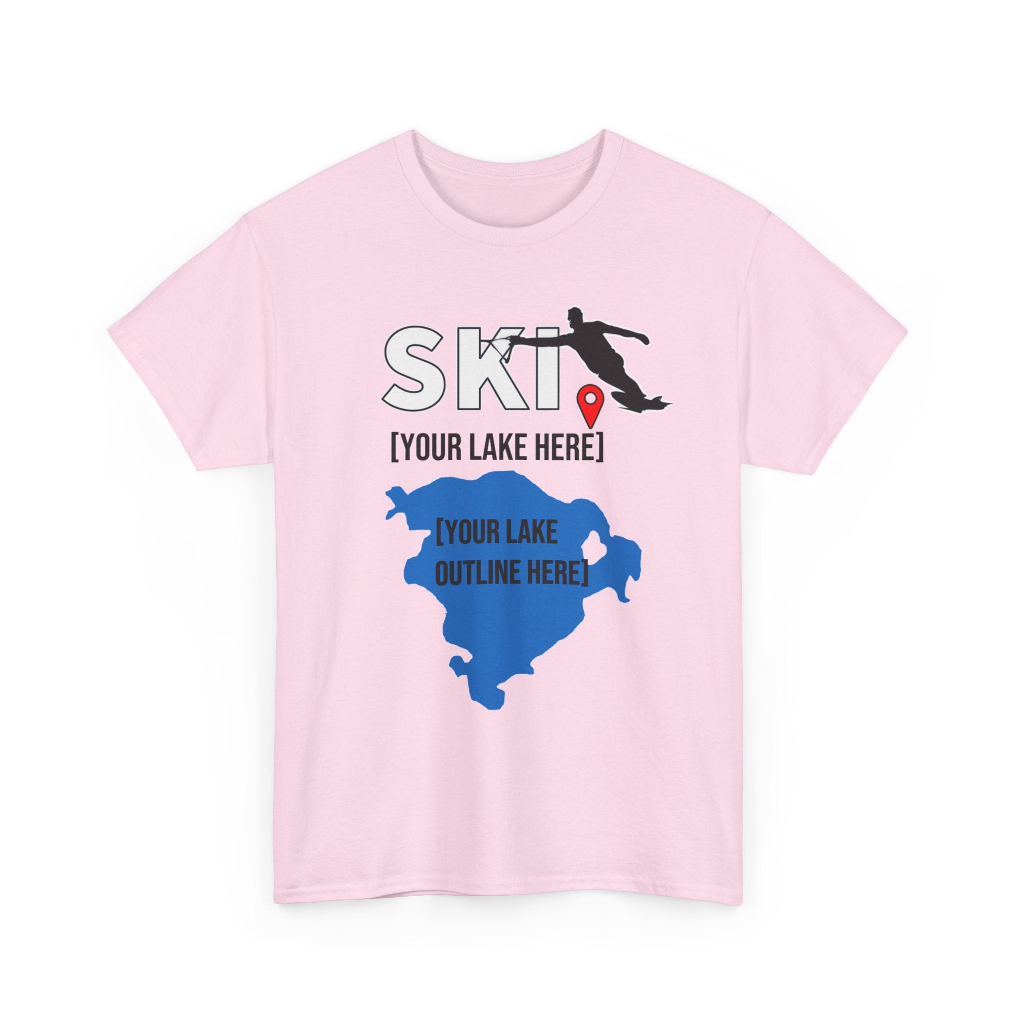 Personalized Water "SKI" slalom lake life T-shirt - Add YOUR lake name!