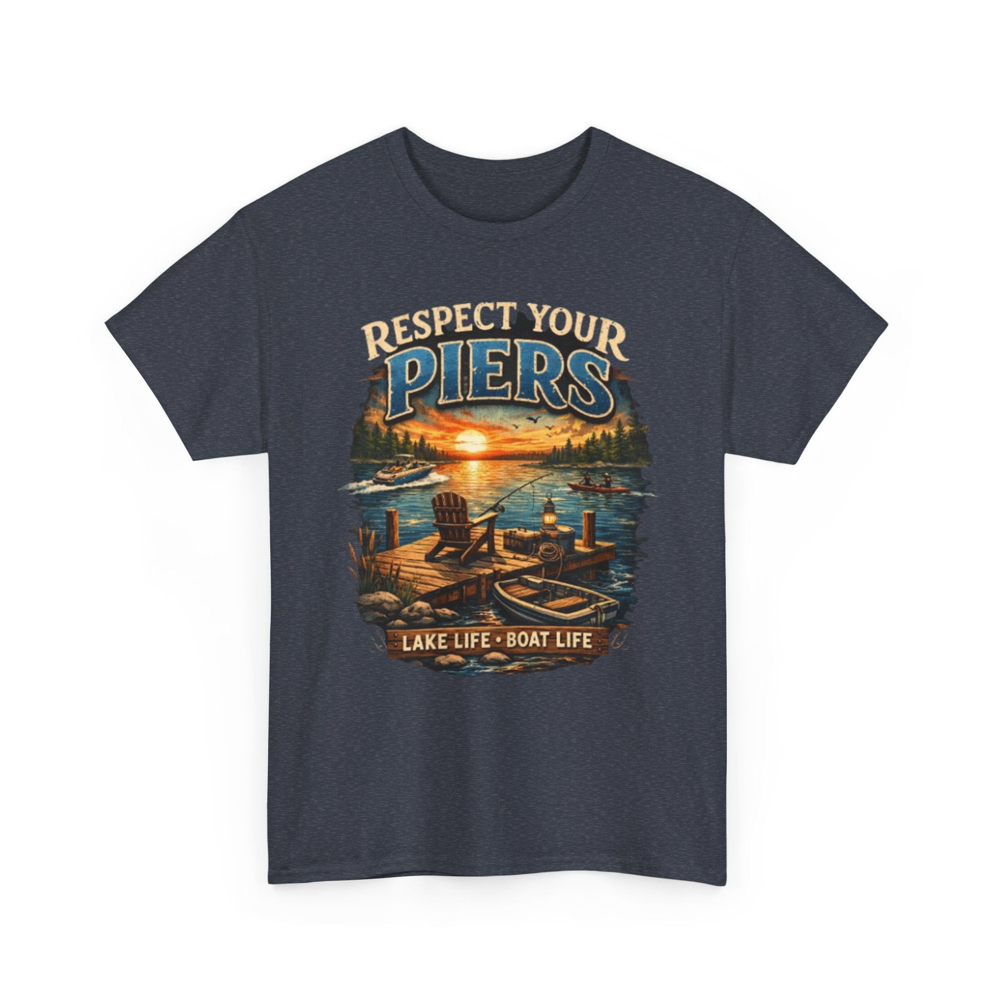 "Respect Your Piers" - lake life short-sleeve unisex graphic T-shirt