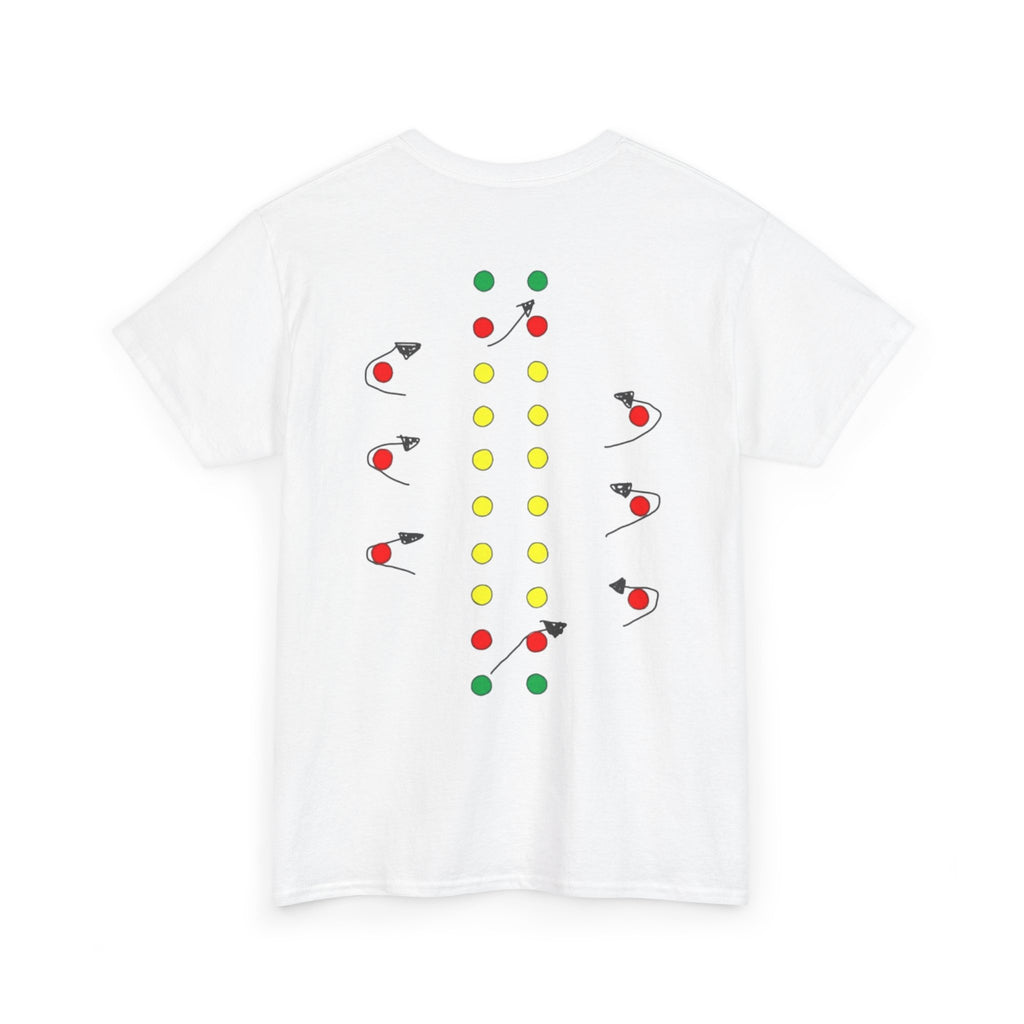 SKI. - water ski graphic t-shirt - Slalom course colors - red, yellow, green